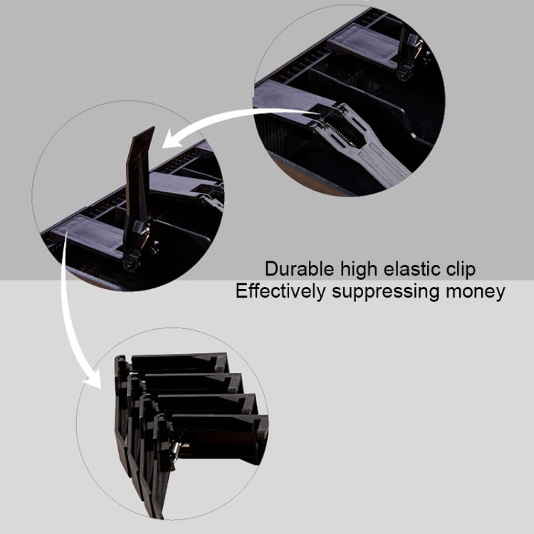 Durable Five-frame ABS Cash Coin Register Insert Cashier Drawer Storage Cash Register Tray Box Classify Organizer, Five-frame (Black)