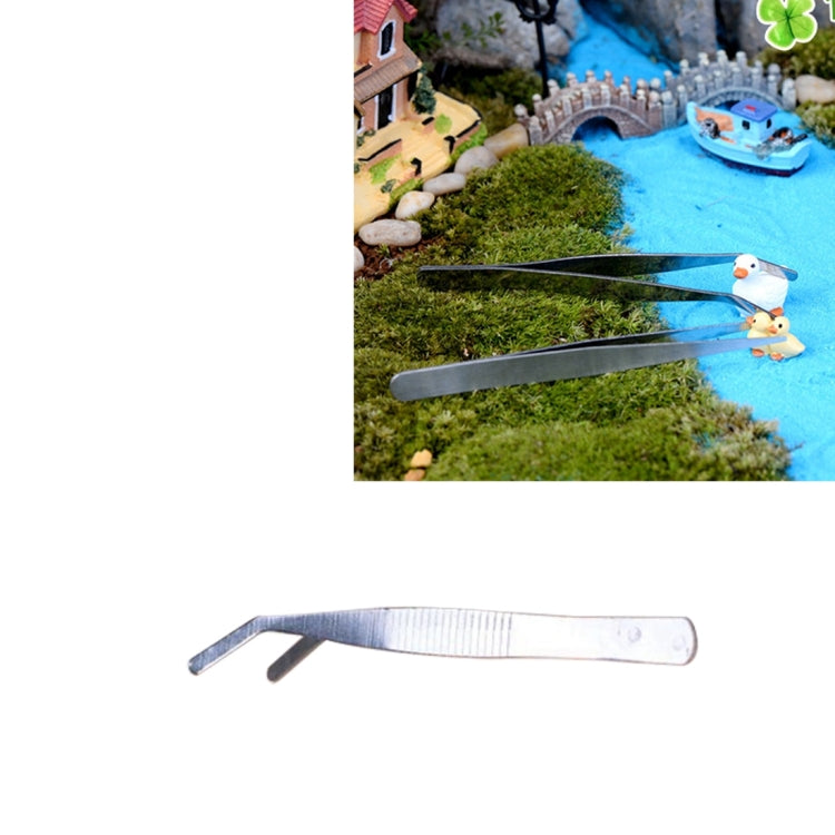 10 PCS Stainless Steel Plants Cleaner Tool Crooked Tweezer Plants Cleaning Tool Aquarium Maintenance Tools Marine Aquarium Live Plants Tweezers,Length:12cm, 12cm