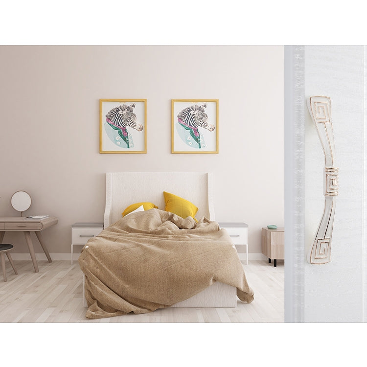 6056-128 Ivory White Drawer Cabinet Door European Style Solid Handle, 6056-128 Ivory White