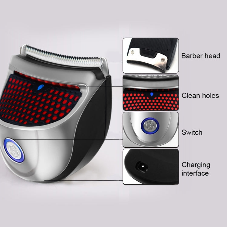 HJ-2018 Men Electric Shaver Fader Self-help Hair Clipper with Wai Cloth + Sponge + Spare Cutter Head, Standard Version, CN Plug, with Wai Cloth + Sponge + Spare Cutter Head