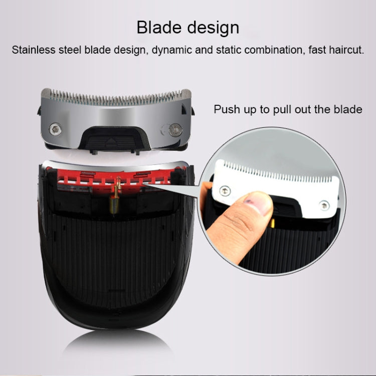 HJ-2018 Men Electric Shaver Fader Self-help Hair Clipper with Wai Cloth + Sponge + Spare Cutter Head, Standard Version, CN Plug, with Wai Cloth + Sponge + Spare Cutter Head