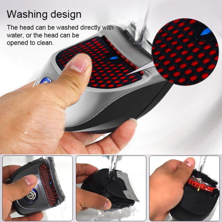 HJ-2018 Men Electric Shaver Fader Self-help Hair Clipper with Wai Cloth + Sponge + Spare Cutter Head, Standard Version, CN Plug, with Wai Cloth + Sponge + Spare Cutter Head