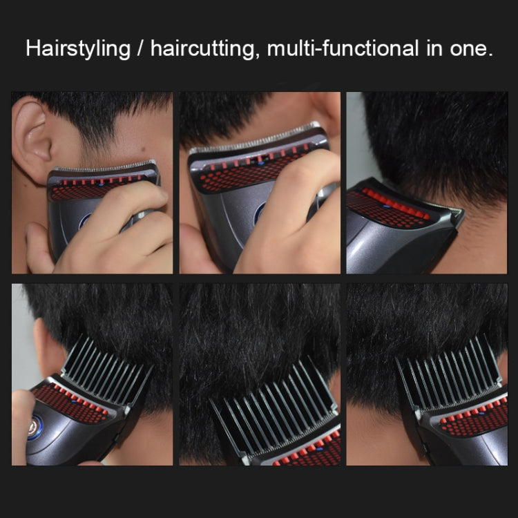 HJ-2018 Men Electric Shaver Fader Self-help Hair Clipper with Wai Cloth + Sponge + Spare Cutter Head, Standard Version, CN Plug, with Wai Cloth + Sponge + Spare Cutter Head