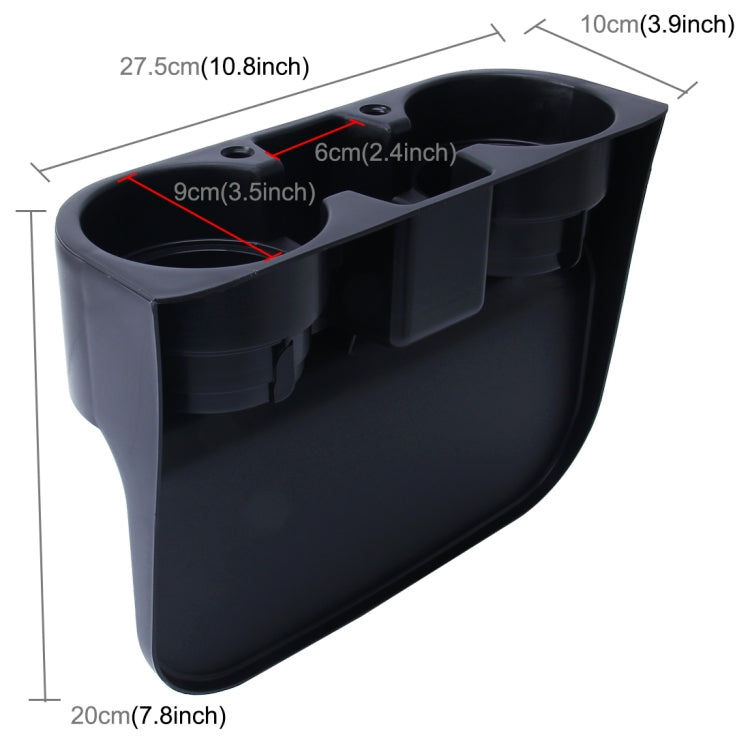Car Auto ABS Multi-functional Seat Organizer Storage Holder for Drink Beverage Phone, Storage Box  Black