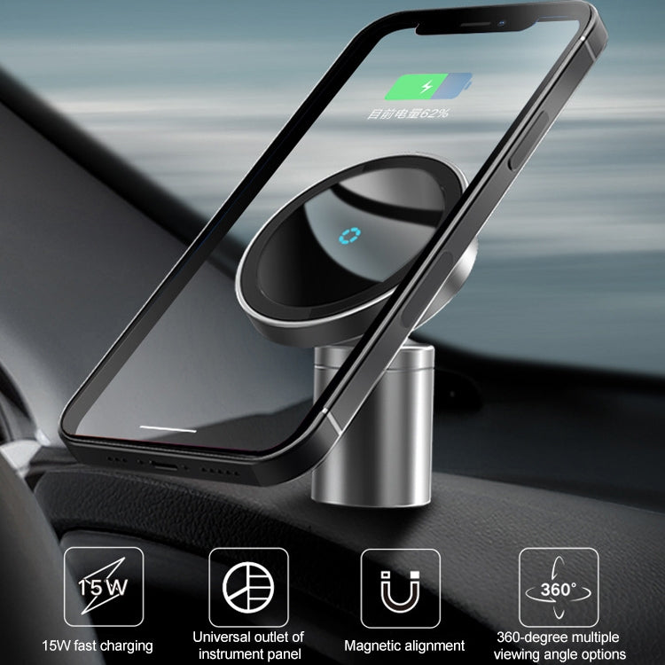 12PRO 15W Aluminum Alloy MagSafe Magnetic Car Wireless Charger Mobile Phone Holder , Car Wireless Charger Holder