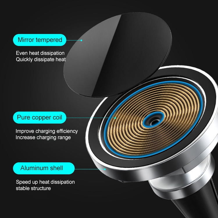 12PRO 15W Aluminum Alloy MagSafe Magnetic Car Wireless Charger Mobile Phone Holder , Car Wireless Charger Holder