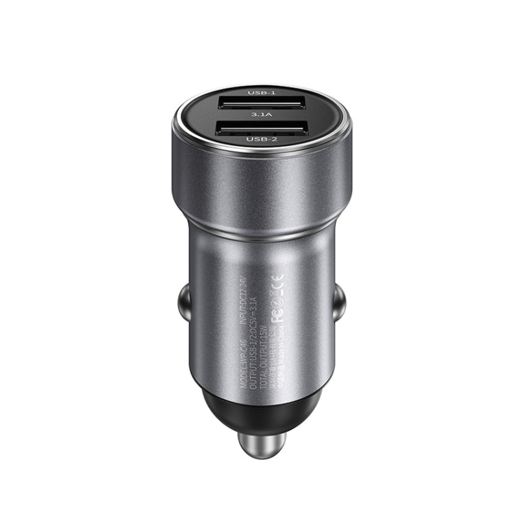 WK WP-C46 Staroad Series Vieyie 15W Dual-USB Car Charger, WP-C46 (Black), WP-C46 (Grey)