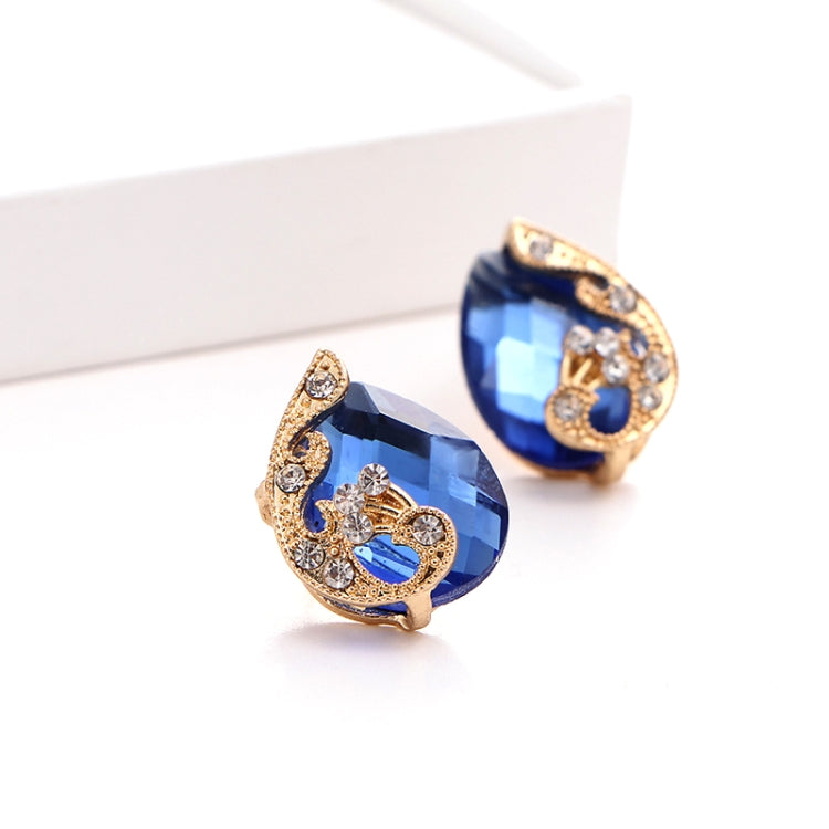 3 in 1 Women Beautiful Peacock Crystal-like Necklace Ring Earrings Jewelry Set