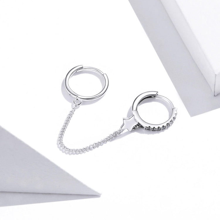 Sterling Silver S925 Zircon Fashion Star Earrings, SCE914-B, SCE914-C