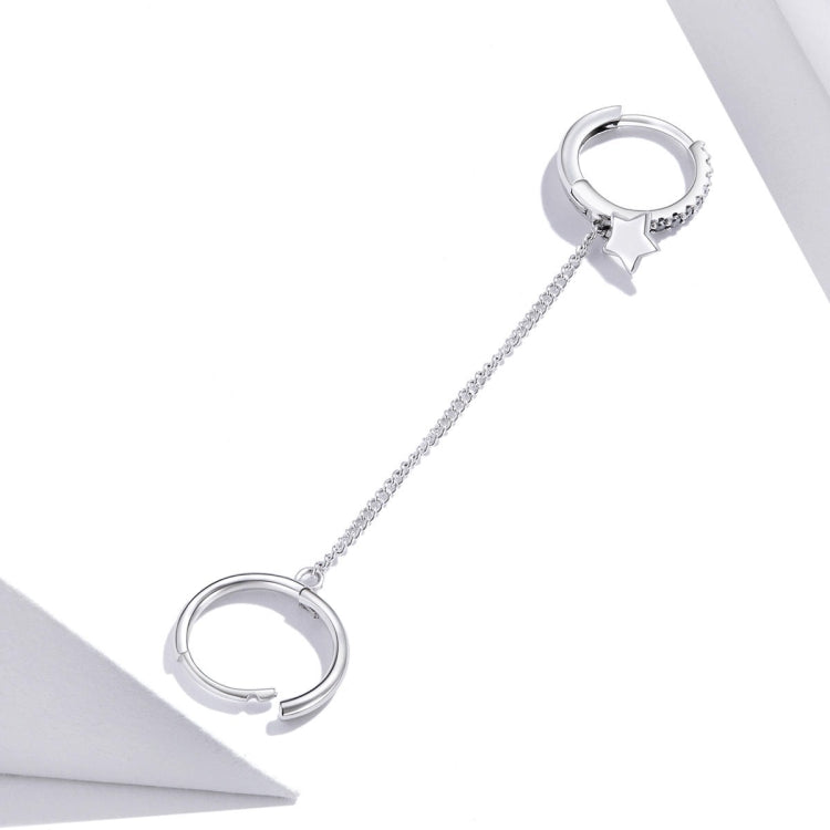 Sterling Silver S925 Zircon Fashion Star Earrings, SCE914-B, SCE914-C