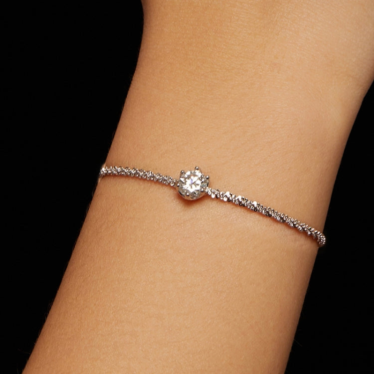 MSB006 Sterling Silver S925 White Gold Plated Moissanite Fashion Bracelet, MSB006