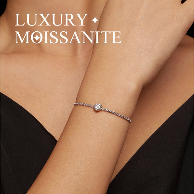 MSB006 Sterling Silver S925 White Gold Plated Moissanite Fashion Bracelet, MSB006
