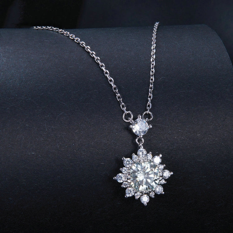 MSN017 Sterling Silver S925 Platinum Plated Zircon Simple Light Luxury Necklace, MSN017