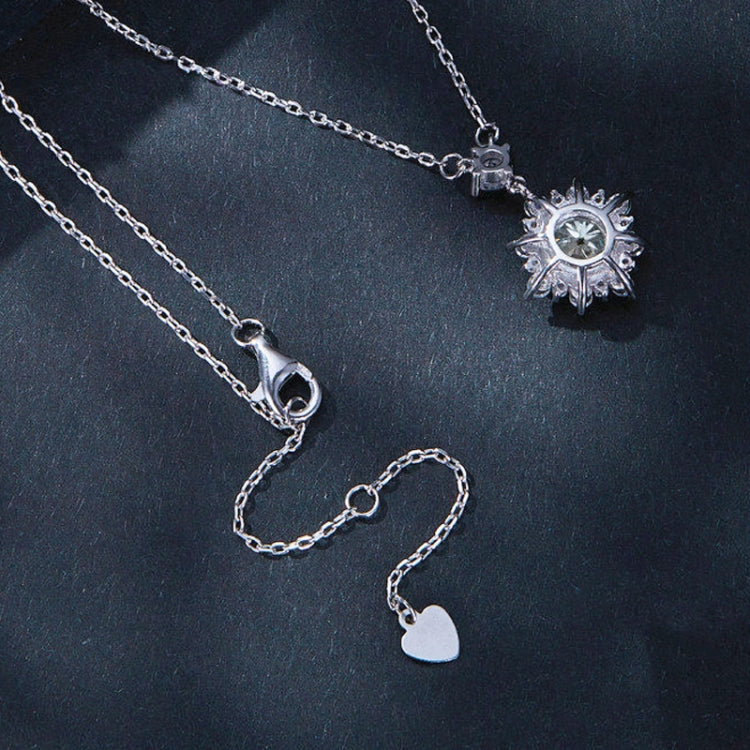 MSN017 Sterling Silver S925 Platinum Plated Zircon Simple Light Luxury Necklace, MSN017