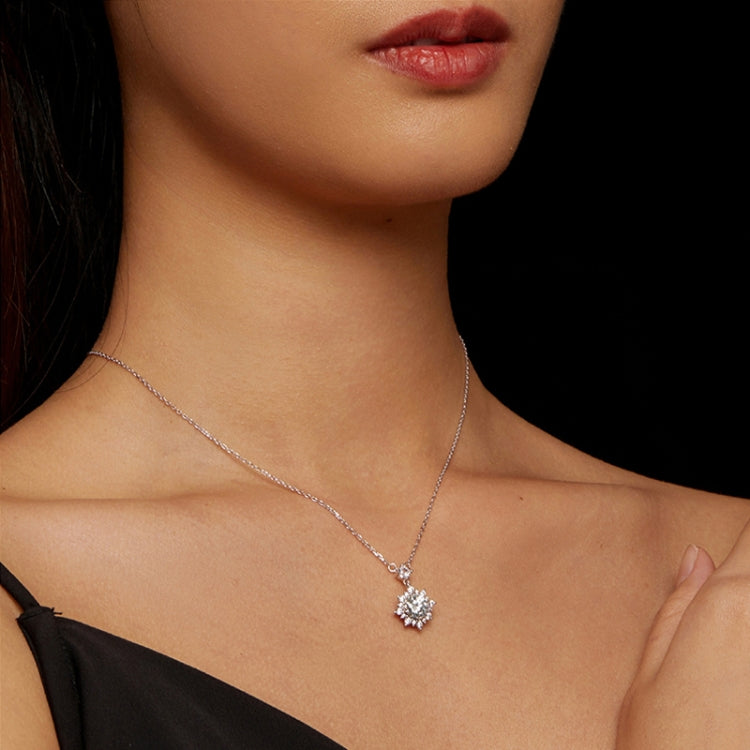 MSN017 Sterling Silver S925 Platinum Plated Zircon Simple Light Luxury Necklace, MSN017