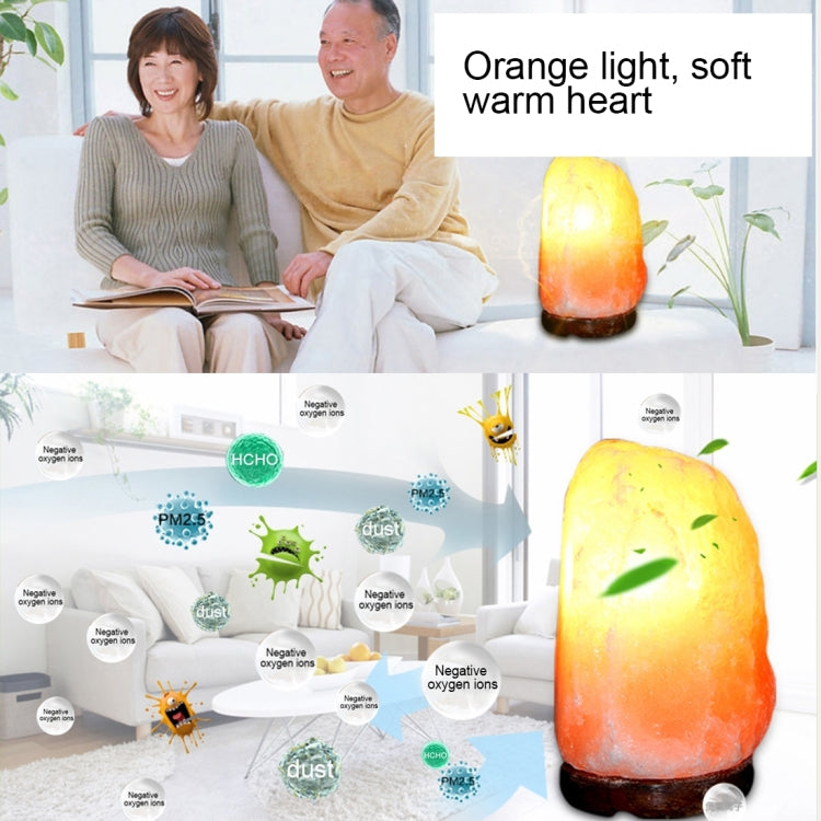 Crystal Rock Healthy Table Desk Lamp Night Light with Wood Base & Bulb & Switch, Small Size Weight 1-2KG, AC 110V, US Plug, E12 1-2KG Weight
