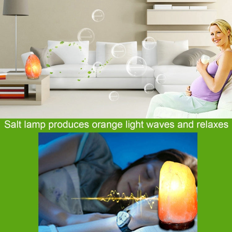 Crystal Rock Healthy Table Desk Lamp Night Light with Wood Base & Bulb & Switch, Small Size Weight 1-2KG, AC 110V, US Plug, E12 1-2KG Weight