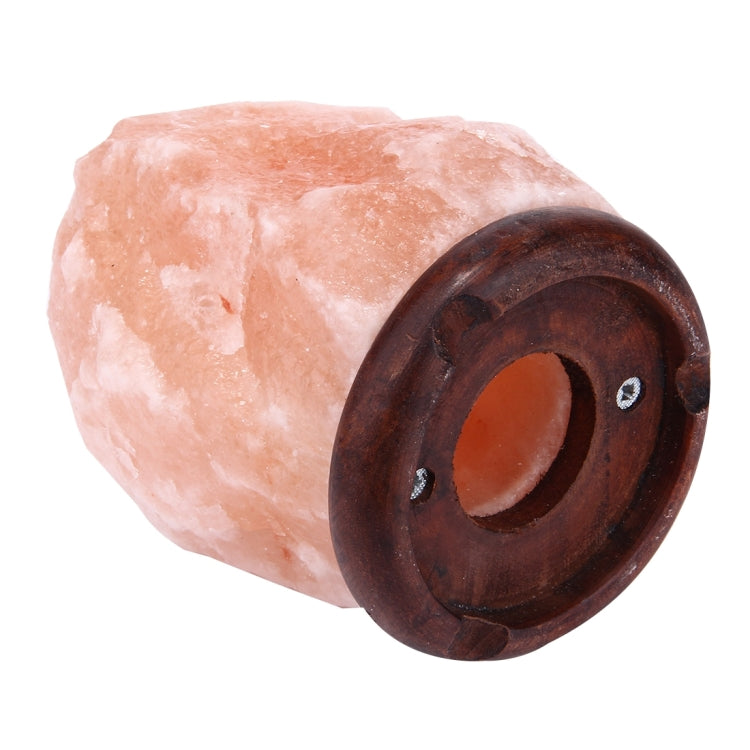 Crystal Rock Healthy Table Desk Lamp Night Light with Wood Base & Bulb & Switch, Small Size Weight 1-2KG, AC 110V, US Plug, E12 1-2KG Weight