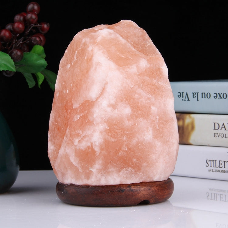 Crystal Rock Healthy Table Desk Lamp Night Light with Wood Base & Bulb & Switch, Small Size Weight 1-2KG, AC 110V, US Plug, E12 1-2KG Weight