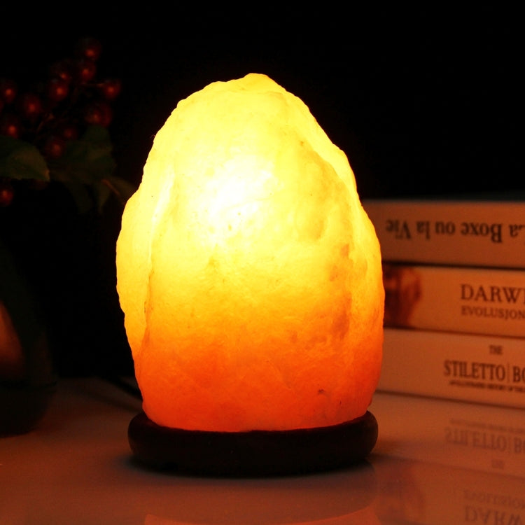 Crystal Rock Healthy Table Desk Lamp Night Light with Wood Base & Bulb & Switch, Small Size Weight 1-2KG, AC 110V, US Plug, E12 1-2KG Weight