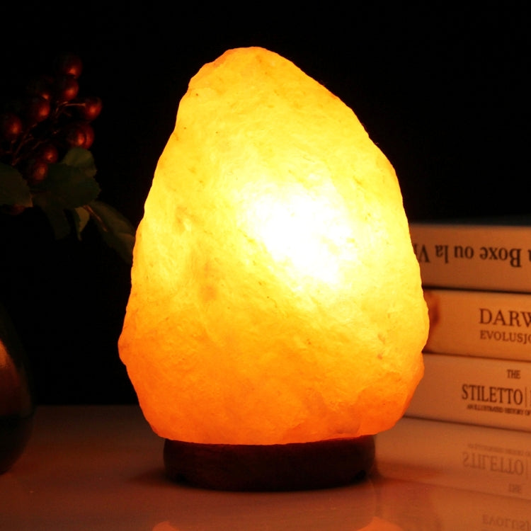 Crystal Rock Healthy Table Desk Lamp Night Light with Wood Base & Bulb & Switch, Medium Size Weight 2-3KG, AC 110V, US Plug, E12 2-3KG Weight