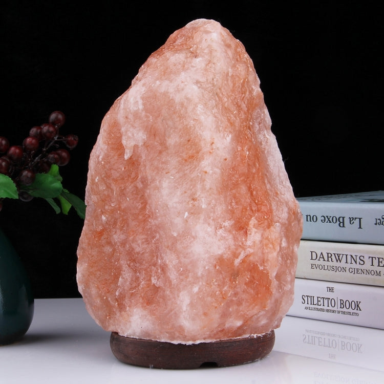 Crystal Rock Healthy Table Desk Lamp Night Light with Wood Base & Bulb & Switch, Large Size Weight 3-5KG, AC 220V, E14 3-5KG Weight