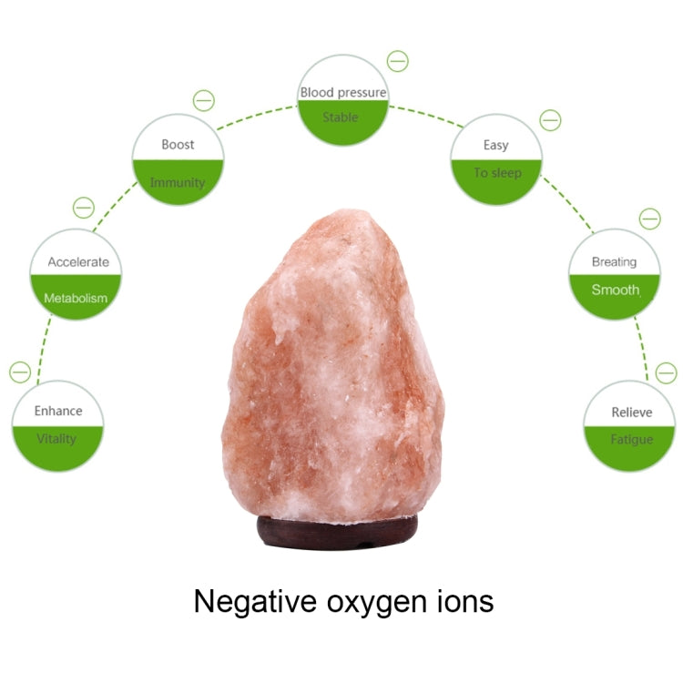 Crystal Rock Healthy Table Desk Lamp Night Light with Wood Base & Bulb & Switch, Large Size Weight 3-5KG, AC 220V, E14 3-5KG Weight