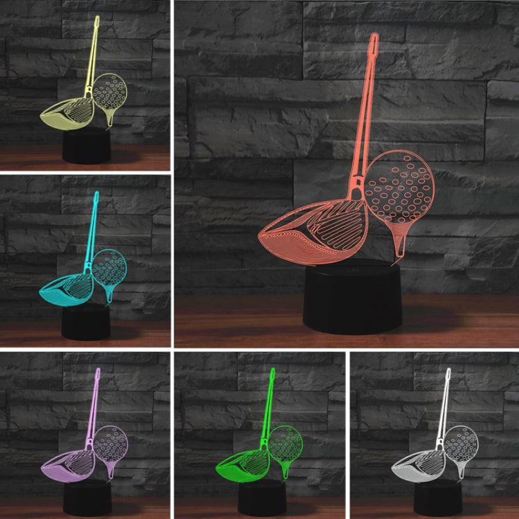Golf Shape 3D Colorful LED Vision Light Table Lamp, USB & Battery Version, USB & Battery Version