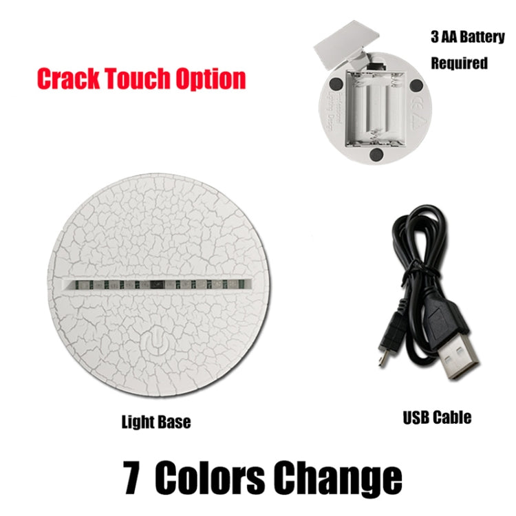 Skiing Shape 3D Colorful LED Vision Light Table Lamp, Crack Touch Version, Crack Touch Version