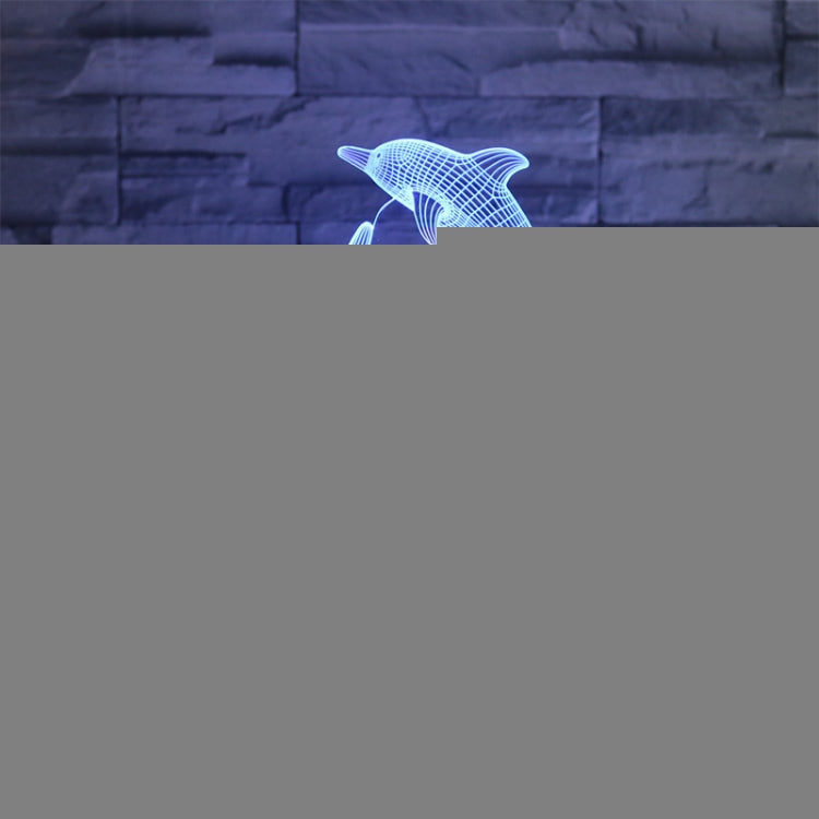 Three Dolphins Shape 3D Colorful LED Vision Light Table Lamp, Charging Touch Version, Charging Touch Version