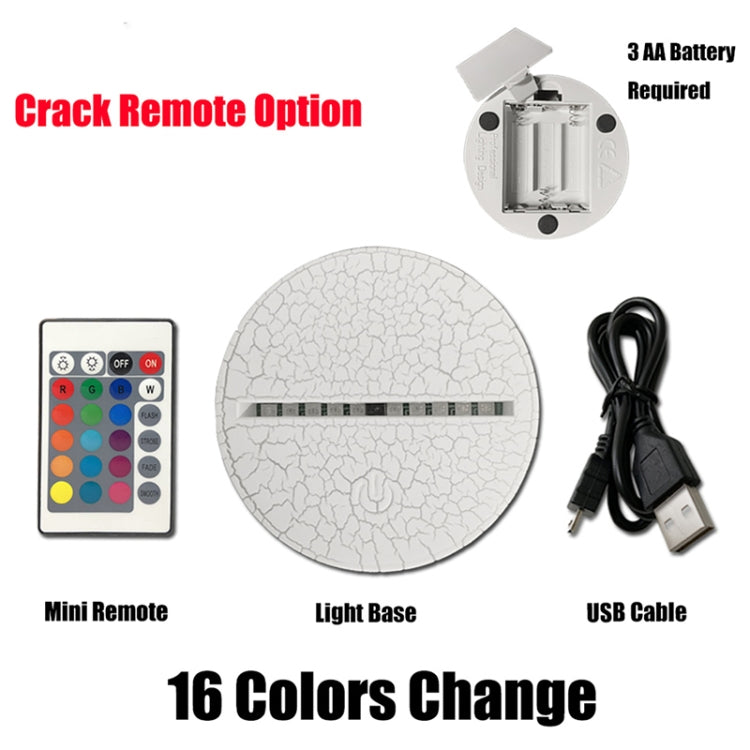 Three Birds Shape 3D Colorful LED Vision Light Table Lamp, Crack Remote Control Version, Crack Remote Control Version