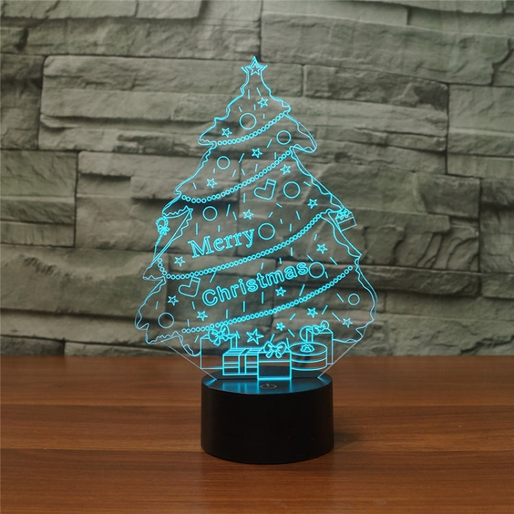 Christmas Tree Shape 3D Colorful LED Vision Light Table Lamp, Crack Touch Version, Crack Touch Version