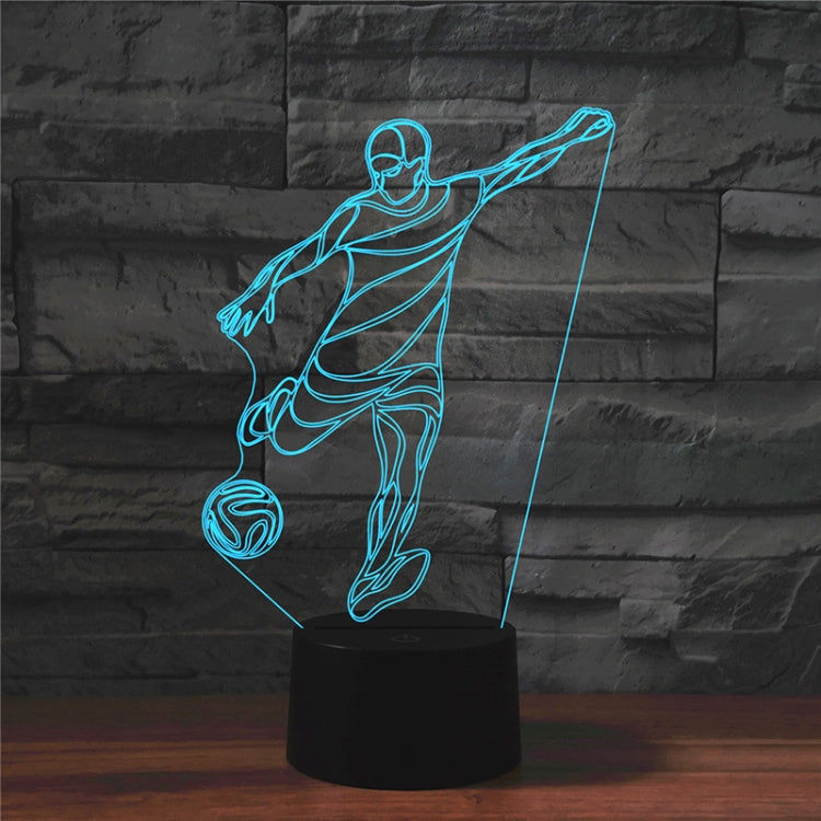 Playing Football Shape 3D Colorful LED Vision Light Table Lamp, Crack Touch Version, Crack Touch Version
