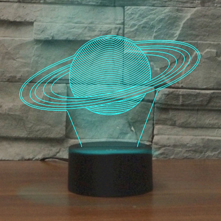 Saturn Shape 3D Colorful LED Vision Light Table Lamp, Charging Touch Version, Charging Touch Version