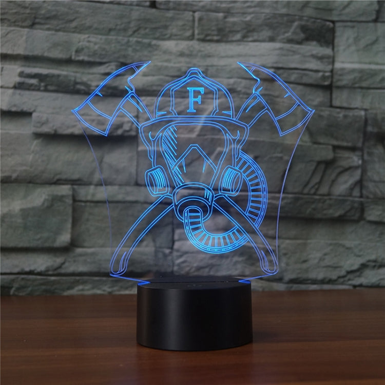 Fire Mask Shape 3D Colorful LED Vision Light Table Lamp, Charging Touch Version, Charging Touch Version