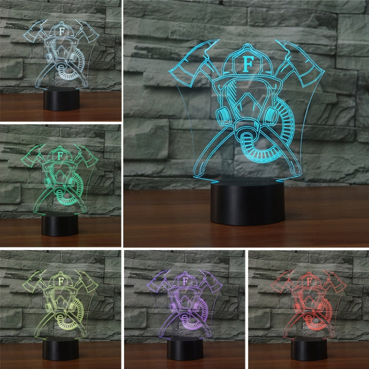 Fire Mask Shape 3D Colorful LED Vision Light Table Lamp, Charging Touch Version, Charging Touch Version