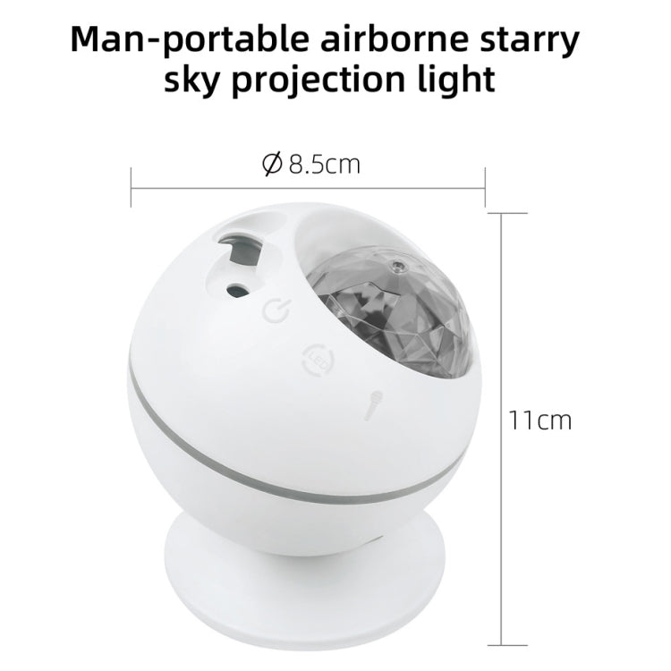5W Micro USB Power Supply Remote Control Starry Sky Laser Projection Lamp LED Atmosphere Night Light with Magnetic Base, 5W Micro USB