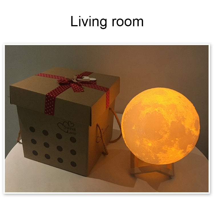USB Charging LED Energy-saving Night Light with Wooden Holder Base, Touch 2-color(15cm)