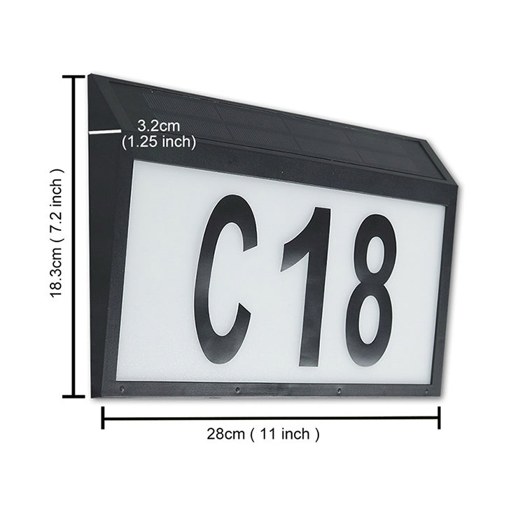 2W 10 LEDs Wall-mounted Waterproof Solar Digital House Number Light LED Light Control Address Indicator, Color Temperature: 6000K