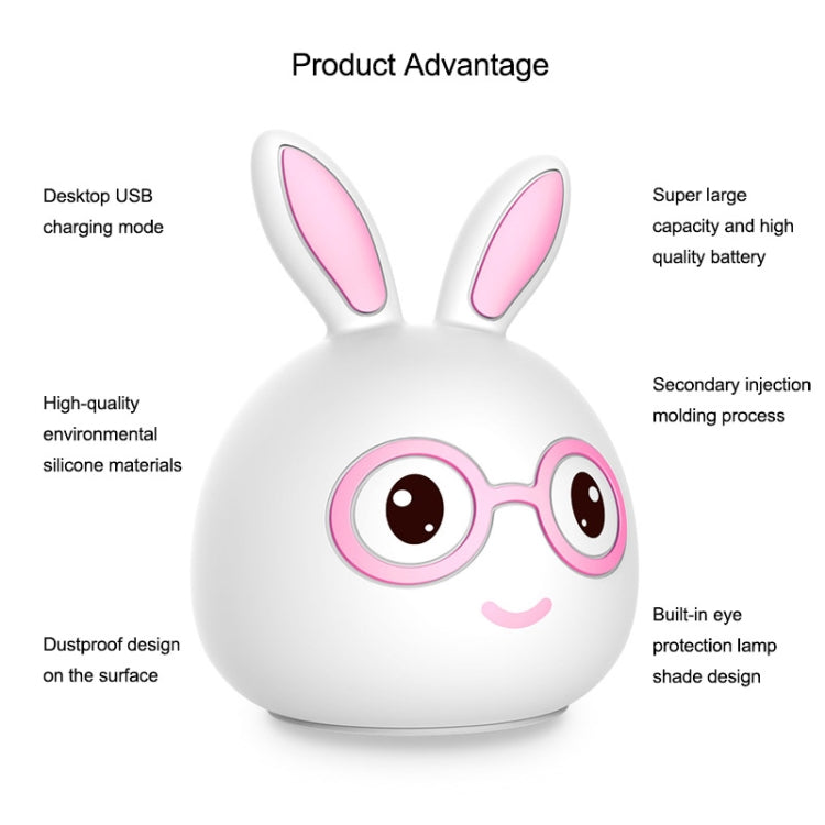 Creative Battery Powered LED Decoration Lamp Novelty Gift, Smile Blue Rabbit/Battery-Powered, Smile Pink Rabbit/Battery-Powered, Happy Pink Rabbit/Battery-Powered, Happy Blue Rabbit/Battery-Powered