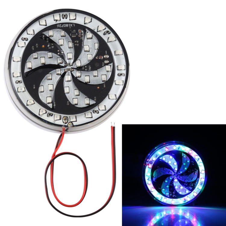 65 LEDs SMD 2835 Motorcycle Modified Windmill Angel Eyes RGB Light Fire Wheel Light Styling Flash Atmosphere Lamp, Diameter: 8.3cm, DC 12V, 65 LEDs Diameter: 9cm