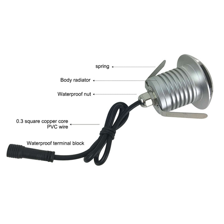 3W LED Embedded Polarized Buried Lamp IP67 Waterproof Turtle Shell Lamp Outdoor Garden Lawn Lamp, White Light 6000K Q1 One-way Light, White Light 6000K Q1
