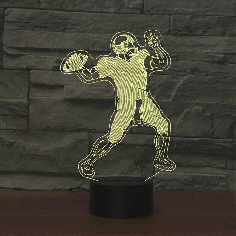 Rugby Quarterback Shape 3D Colorful LED Vision Light Table Lamp, USB & Battery Version, USB & Battery Version