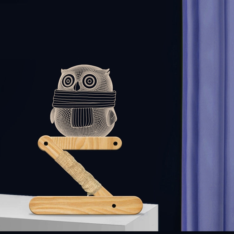 0.5W Children Bedroom Owl Folding Wood Lamp 3D Night Light (Warm Light)