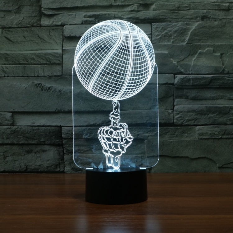Basketball Black Base Creative 3D LED Decorative Night Light, 16 Color Remote Control Version, 16 Color Remote Control Version