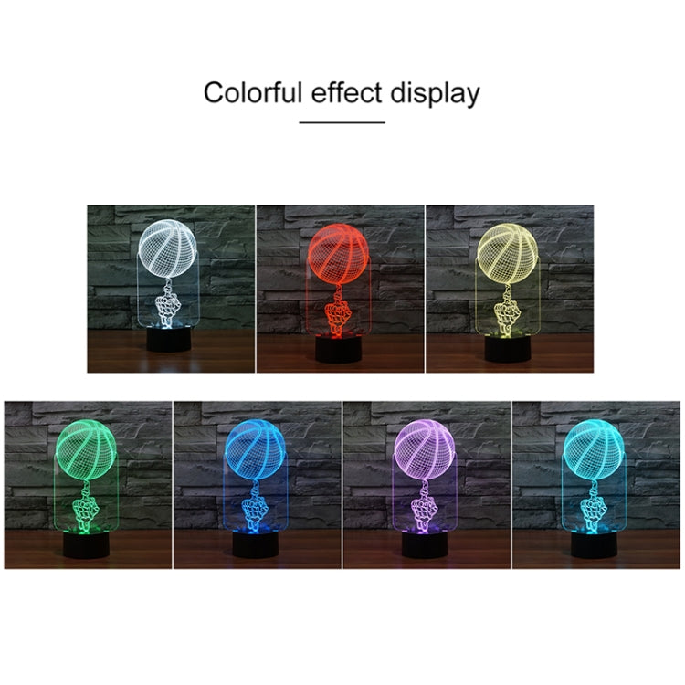 Basketball Black Base Creative 3D LED Decorative Night Light, 16 Color Remote Control Version, 16 Color Remote Control Version