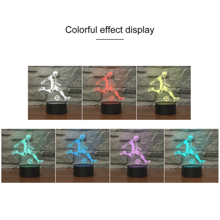 Play Football Black Base Creative 3D LED Decorative Night Light, 16 Color Remote Control Version, 16 Color Remote Control Version