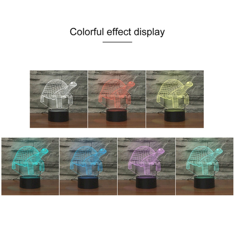 Tortoise Black Base Creative 3D LED Decorative Night Light, USB with Touch Button Version, USB with Touch Button Version