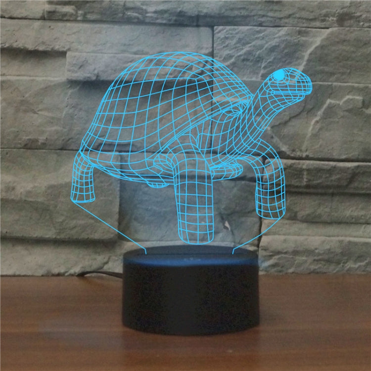 Tortoise Black Base Creative 3D LED Decorative Night Light, Rechargeable with Touch Button, Rechargeable with Touch Button