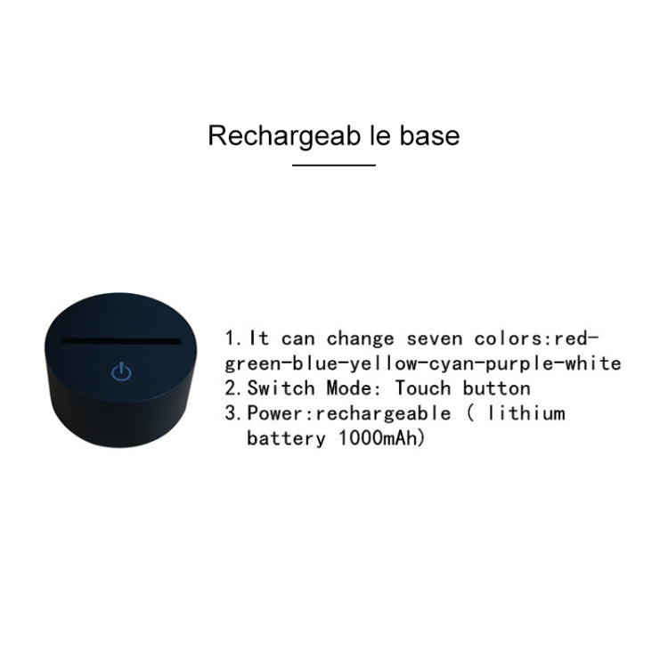 Tortoise Black Base Creative 3D LED Decorative Night Light, Rechargeable with Touch Button, Rechargeable with Touch Button